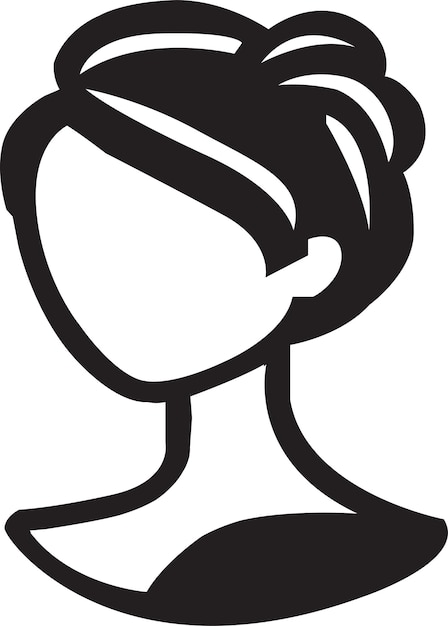 ilustração em vetor ícone de logotipo de rosto de mulher bonita isolada em branco com cores editáveis