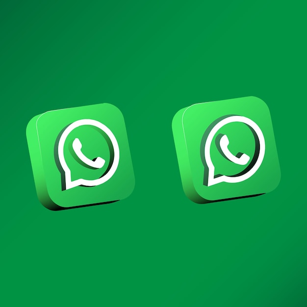 Ilustração em vetor ícone de mídia social do logotipo do whatsapp em forma 3d.