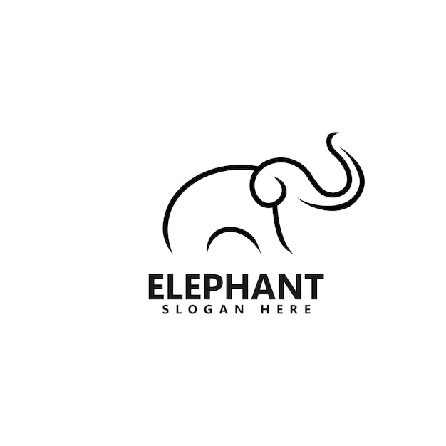 Ilustração em vetor ícone de modelo de design de logotipo de elefante