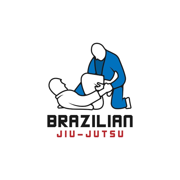 Vetor ilustração em vetor ícone de modelo de design de logotipo de jiu jutsu