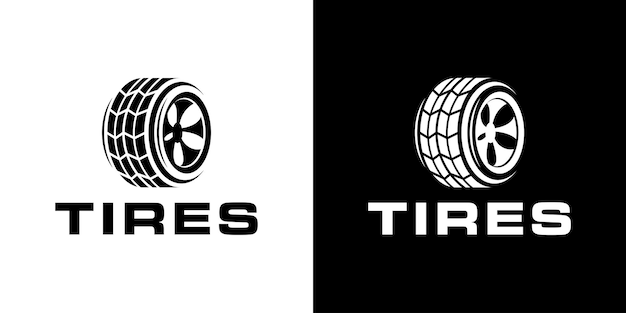Ilustração em vetor ícone de pneus de design de logotipo