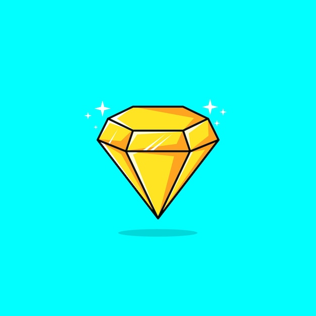 Vetor ilustração em vetor ícone diamante dourado. logotipo de diamante de vetor. ícone do logotipo da joalheria.