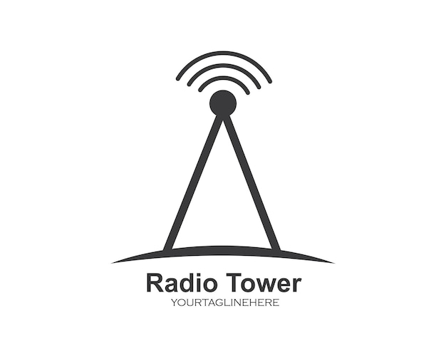 Ilustração em vetor ícone do logotipo do sinal da torre