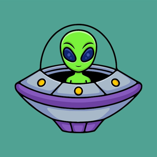 alienígena verde em desenho de ufo 13800958 Vetor no Vecteezy