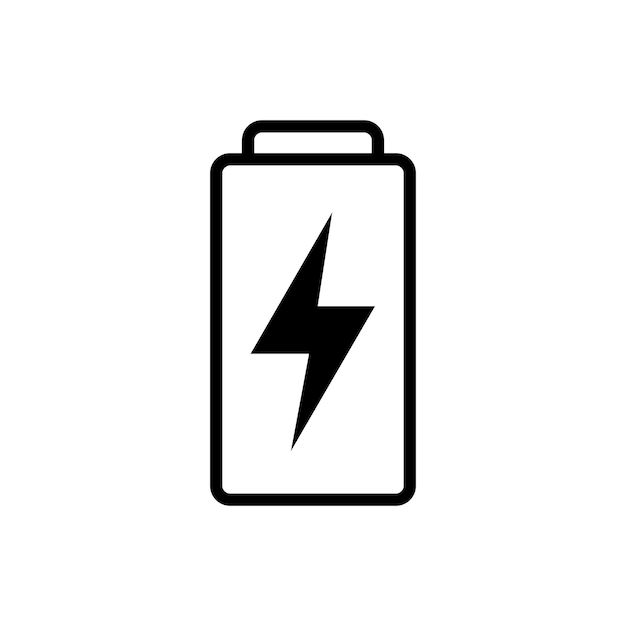 Ilustração em vetor isolado de ícone de sinal de energia de carga de bateria