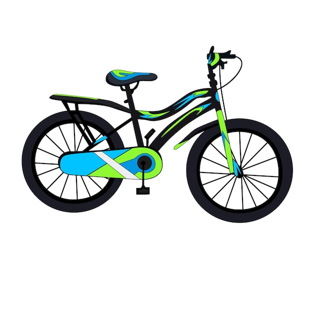 Ilustração em vetor linda bicicleta colorida