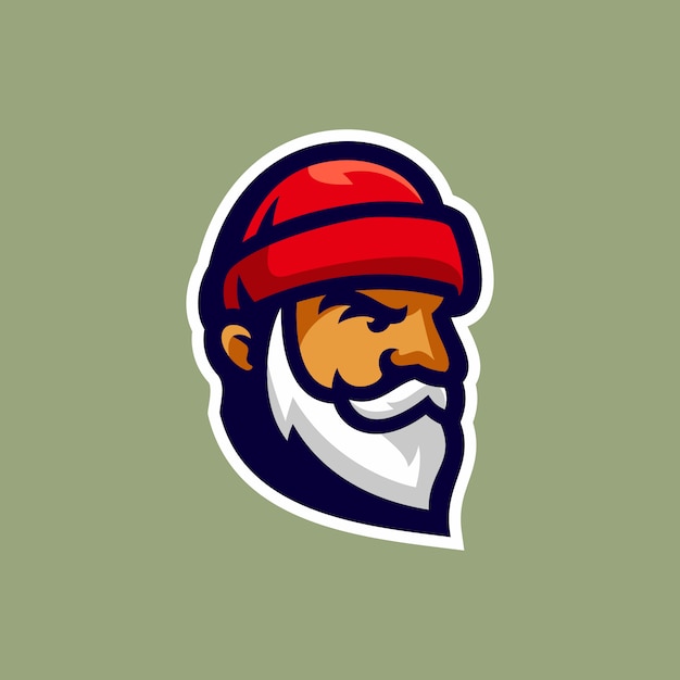 ilustração em vetor logotipo cabeça velha lenhador