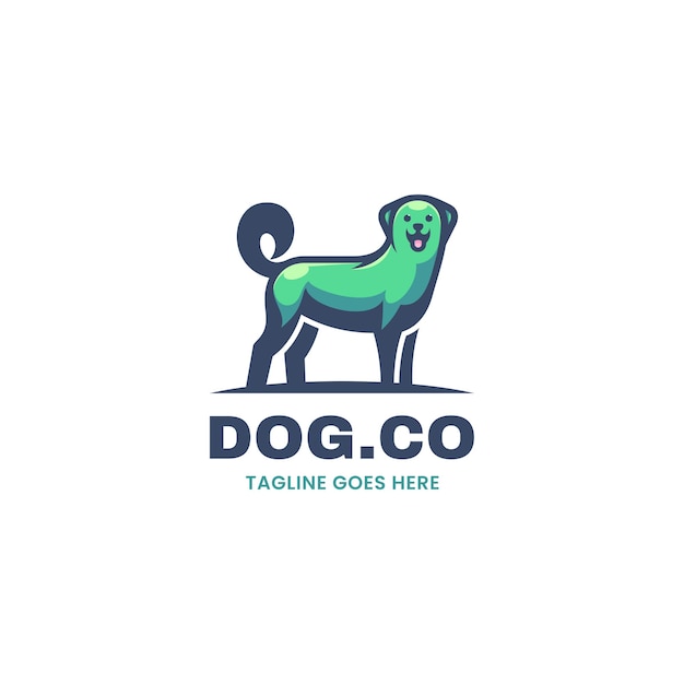 Ilustração em vetor logotipo cão estilo simples mascote