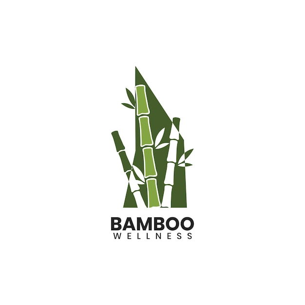 Ilustração em vetor logotipo de bem-estar de bambu