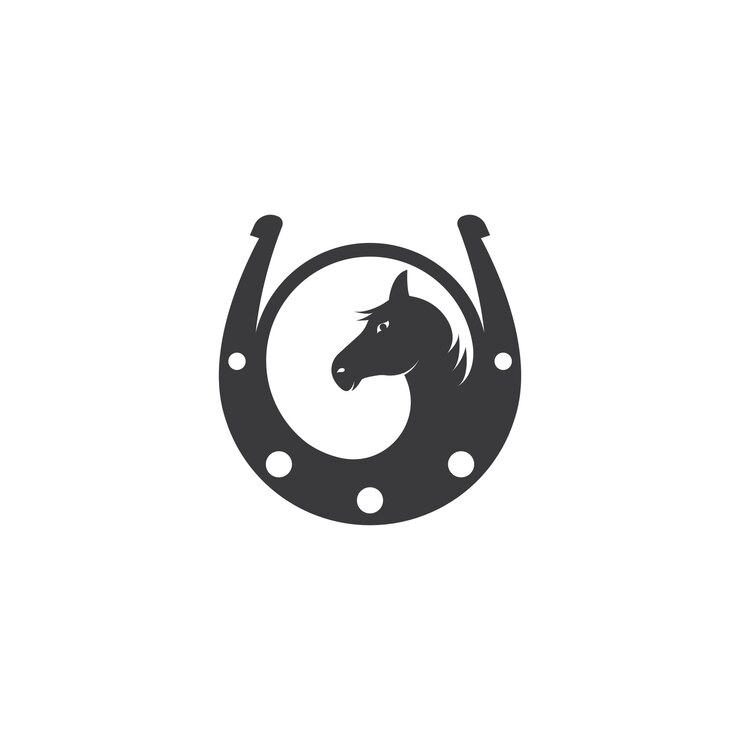 Ilustração em vetor logotipo de ícone de ferradura de cavalo