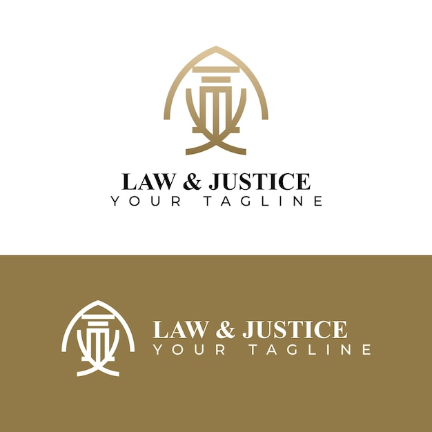 Ilustração em vetor logotipo de justiça de lei