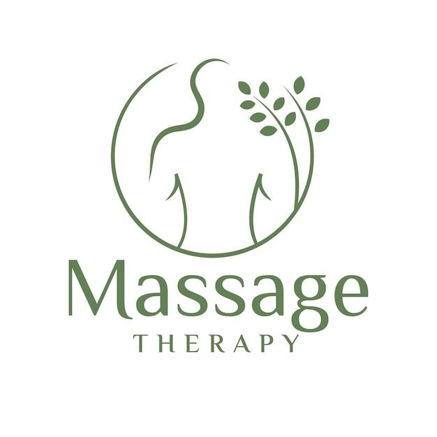 Vetor ilustração em vetor logotipo de terapia de massagem de mulhersímbolo de massagem