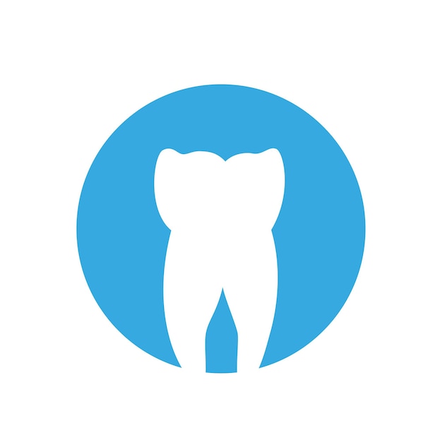 Ilustração em vetor logotipo dente isolada. centro médico dentário, clínica. ícone plano de dentista