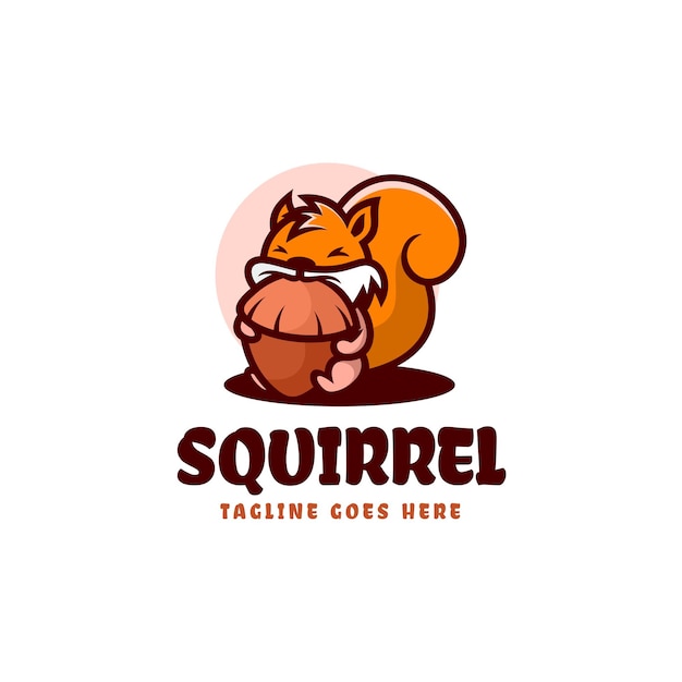 Ilustração em vetor logotipo esquilo mascote estilo cartoon