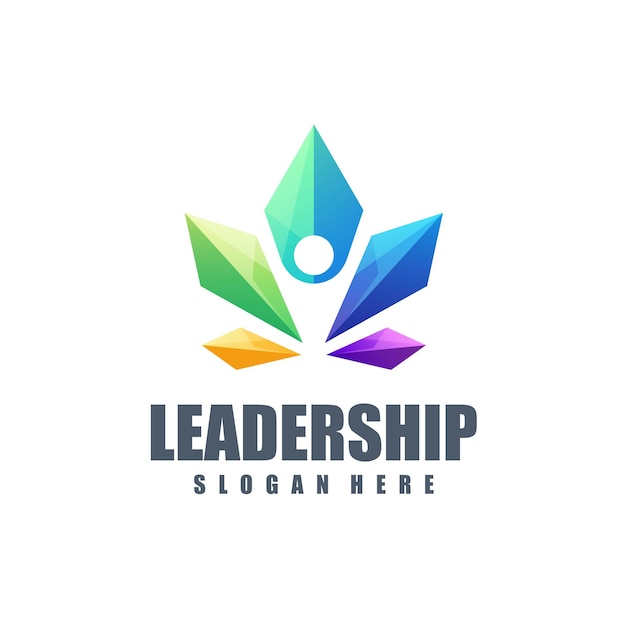 Ilustração em vetor logotipo estilo colorido gradiente de liderança