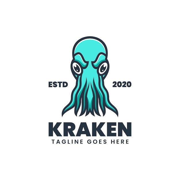 Vetor ilustração em vetor logotipo estilo mascote simples kraken