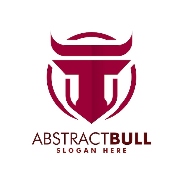 Ilustração em vetor logotipo estilo simples de touro abstrato