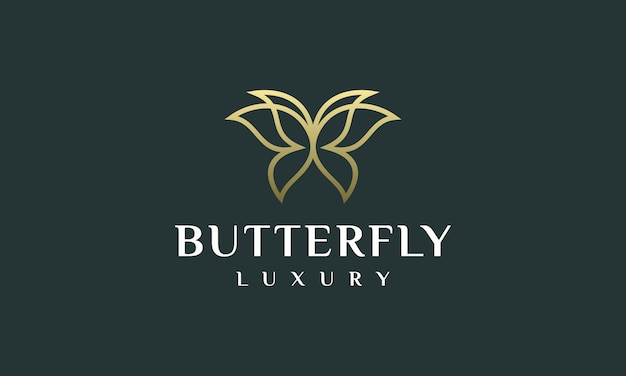 ilustração em vetor logotipo fantasia borboleta contorno