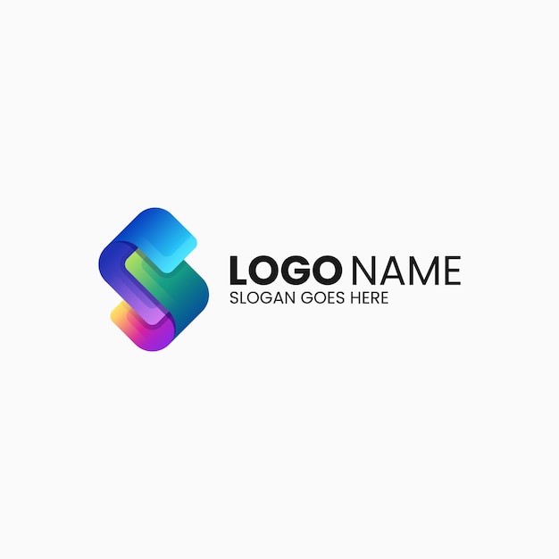 Ilustração em vetor logotipo gradiente abstrato estilo colorido