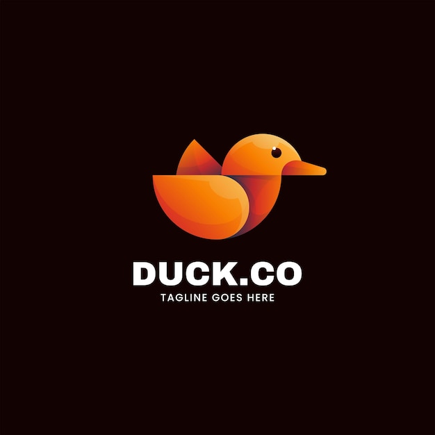 Vetor ilustração em vetor logotipo gradiente colorido estilo pato