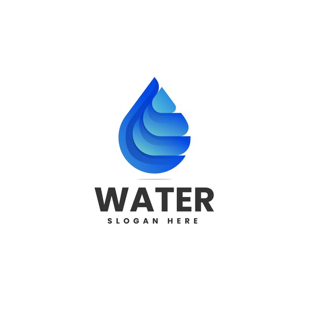 Ilustração em vetor logotipo gradiente de água estilo colorido