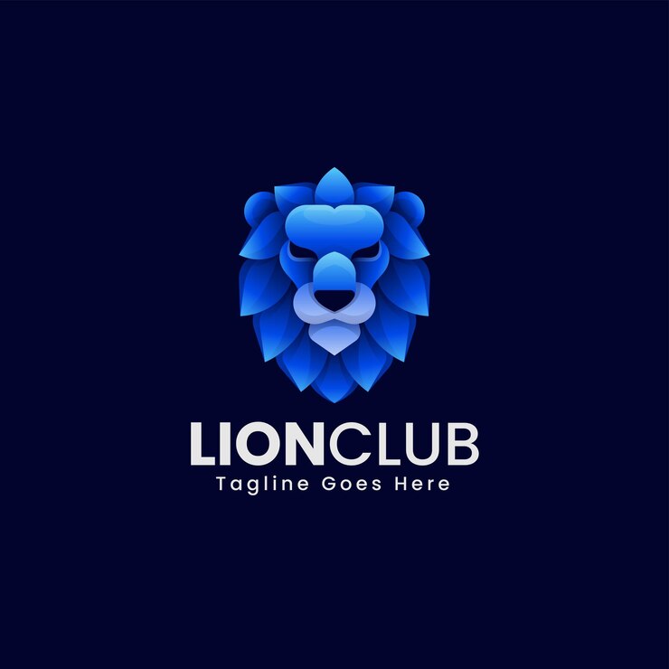 Vetor ilustração em vetor logotipo gradiente de leão colorido