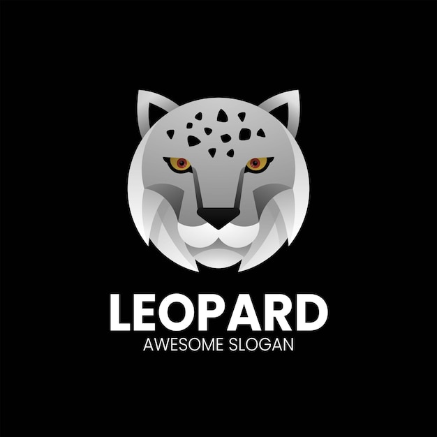 Ilustração em vetor logotipo gradiente de leopardo estilo colorido