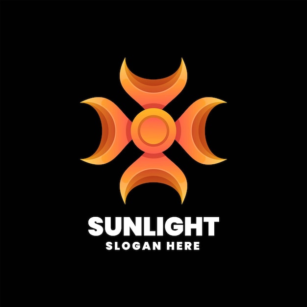 Ilustração em vetor logotipo gradiente de luz solar estilo colorido