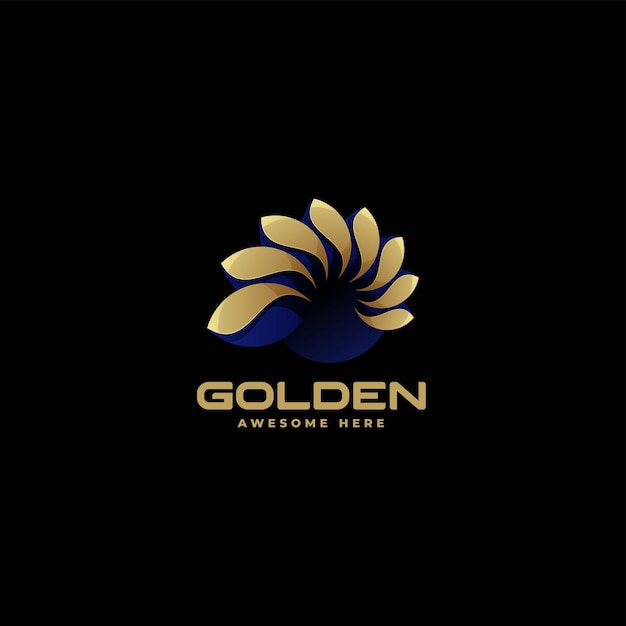 Vetor ilustração em vetor logotipo gradiente dourado estilo colorido