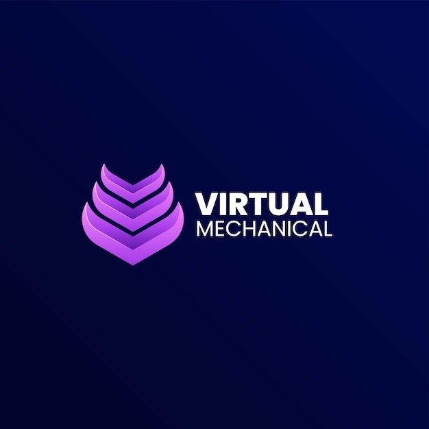 Ilustração em vetor logotipo gradiente virtual colorido estilo