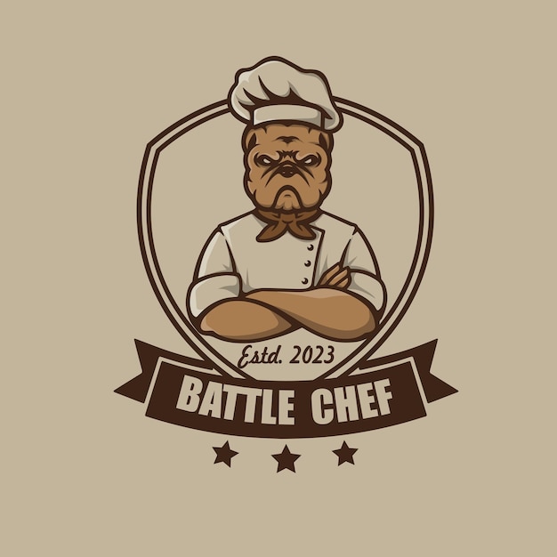 Ilustração em vetor logotipo mascote chef