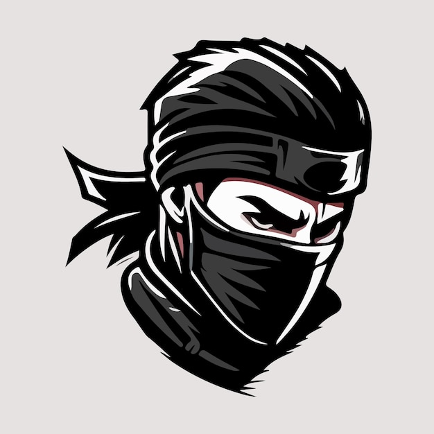 ninja de desenho animado de cabeça com ilustração de símbolo de ícone de  vetor de design de logotipo de ginásio 5726480 Vetor no Vecteezy