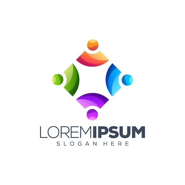 Ilustração em vetor logotipo pessoas