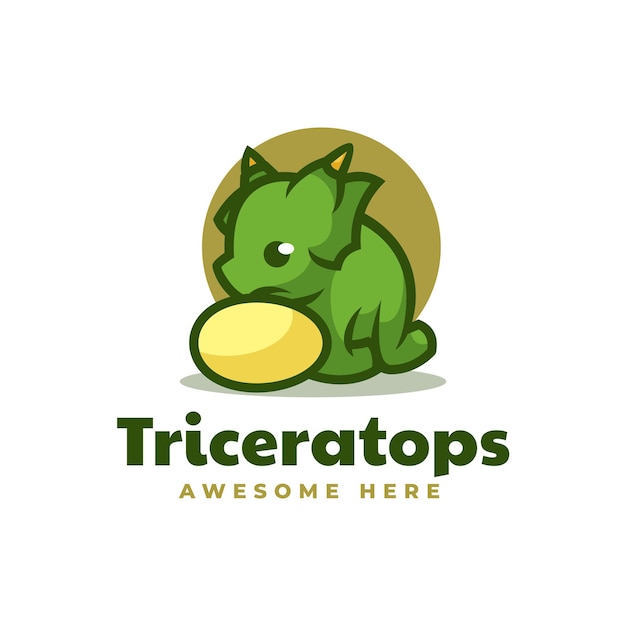 Ilustração em vetor logotipo triceratops simple mascot style