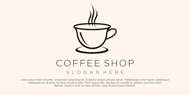 Ilustração em vetor logotipo xícara de café