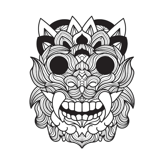 Ilustração em vetor mandala barong