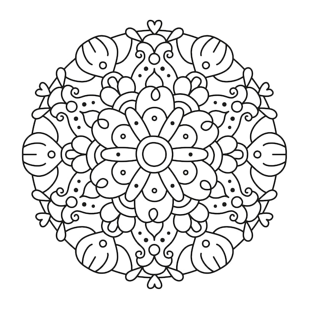 Ilustração em vetor mandala de flores