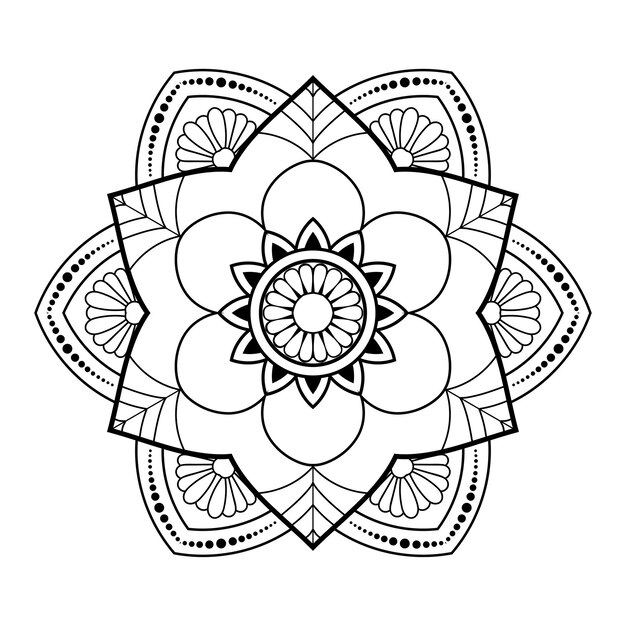 Ilustração em vetor mandala floral