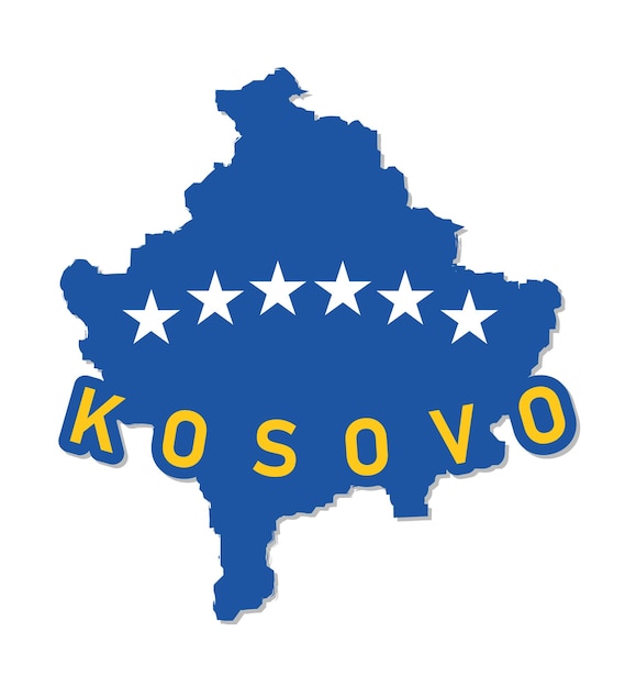 Ilustração em vetor mapa kosovo azul