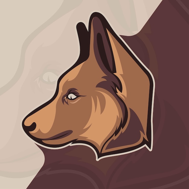 Ilustração em vetor mascote de cabeça de cachorro