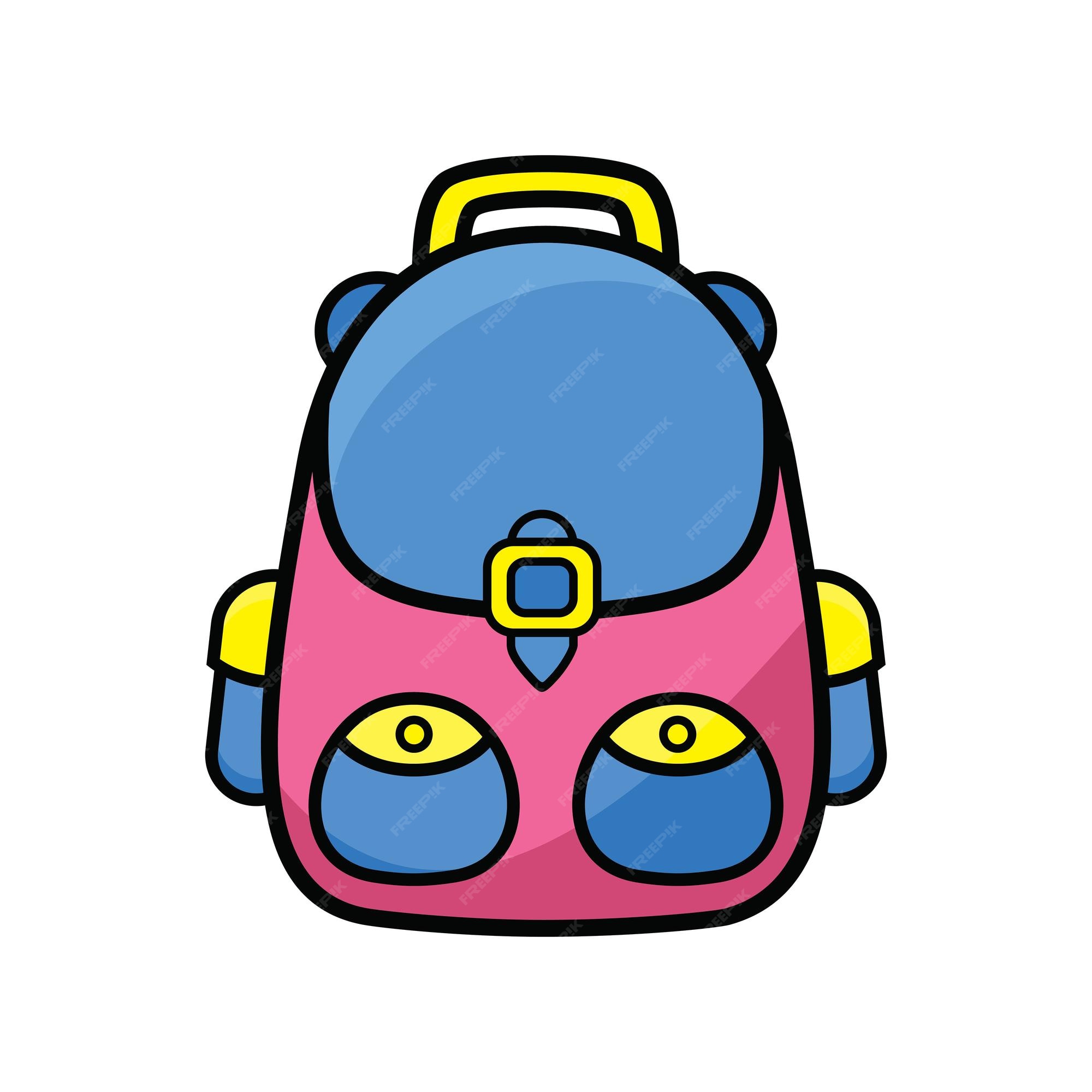 kawaii adesivo do escola mochila saco vetor ícone do fofa japonês