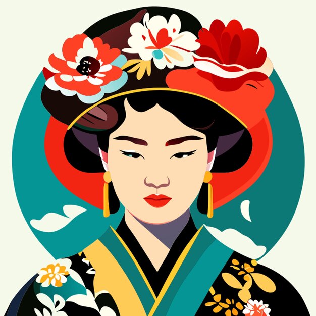 Ilustração em vetor moda oriental