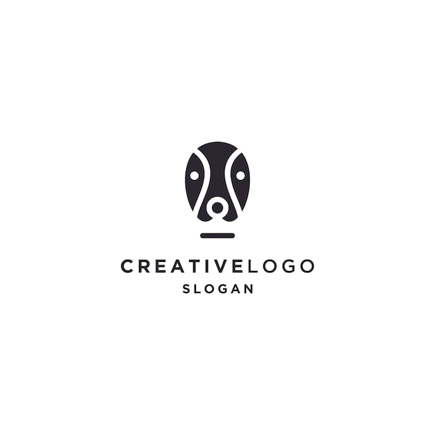 Ilustração em vetor modelo de design de ícone de logotipo de cachorro de cabeça