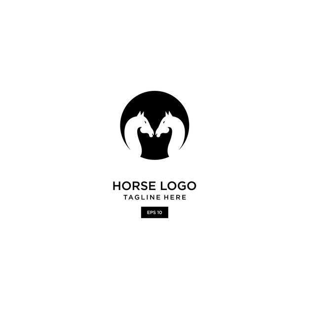 Vetor ilustração em vetor modelo de design de ícone de logotipo de cavalo