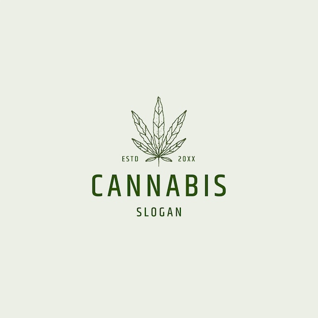 Ilustração em vetor modelo de design de ícone de logotipo de folha de cannabis