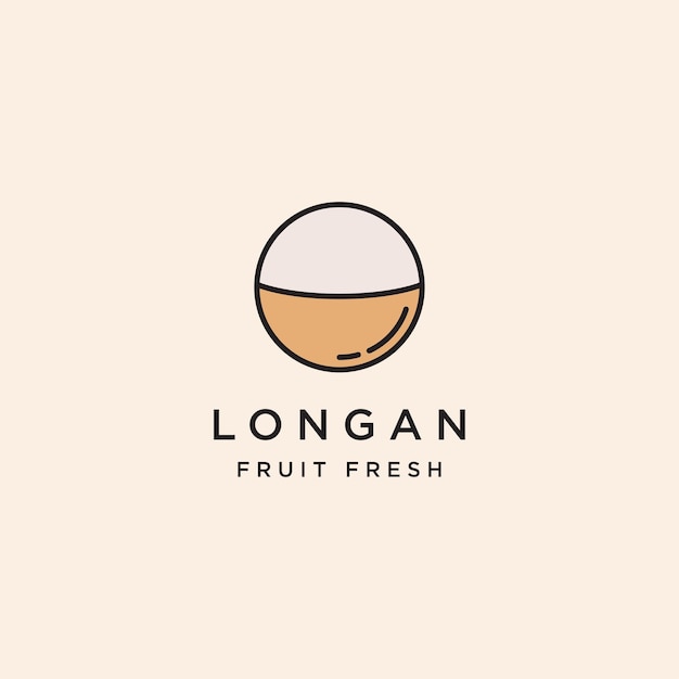 Vetor ilustração em vetor modelo de design de ícone de logotipo de frutas longan