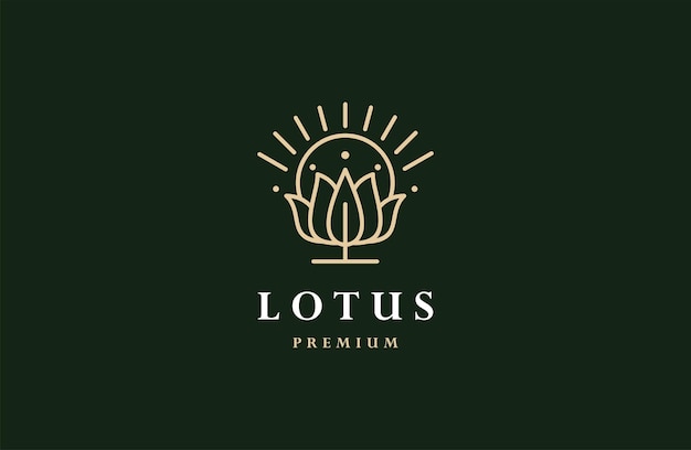 Ilustração em vetor modelo de design de ícone de logotipo de sol de lótus