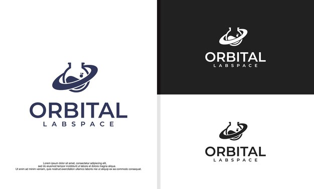 Ilustração em vetor modelo de design de logotipo abstrato Creative Orbit Labor Lab