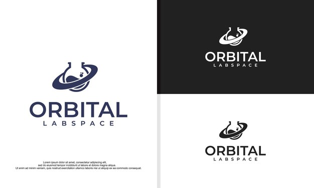 Ilustração em vetor modelo de design de logotipo abstrato creative orbit labor lab