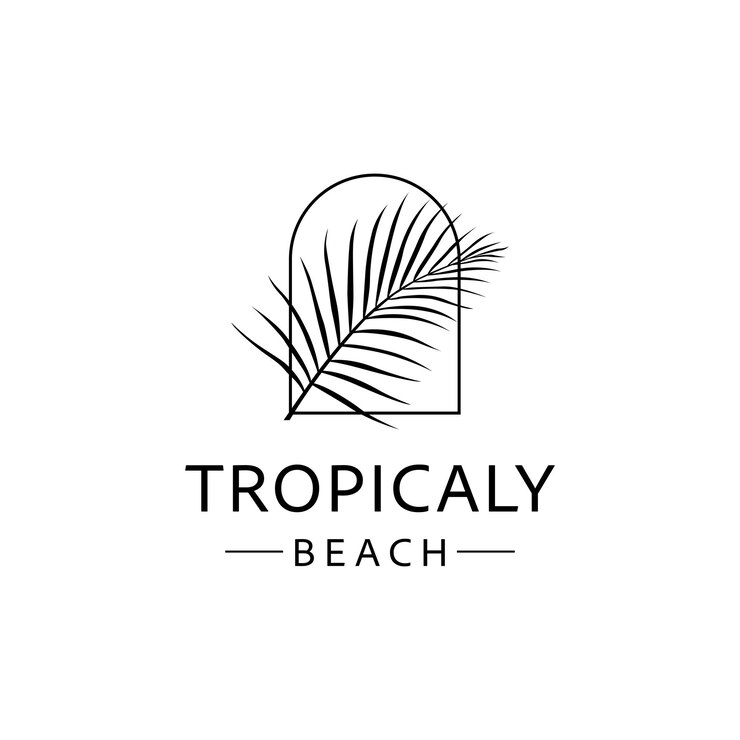 Vetor ilustração em vetor modelo de design de logotipo de folha de palmeira estética